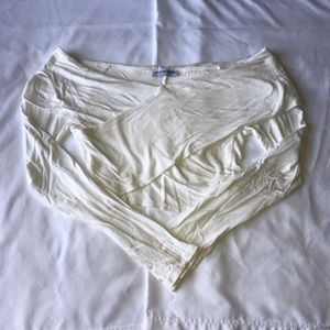 Cream Off the Shoulder Wrap Crop Top